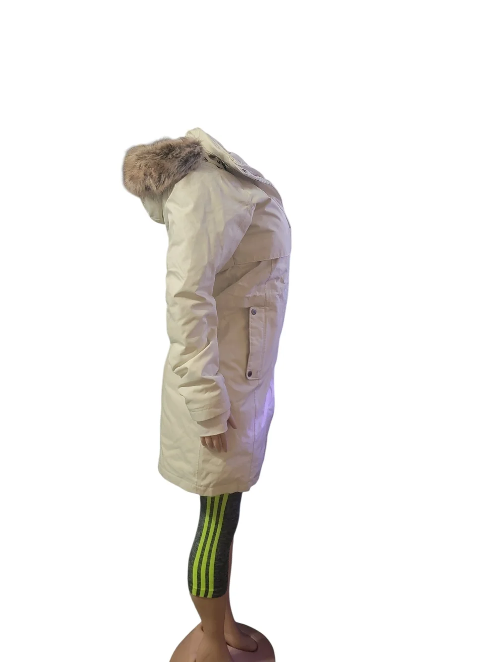 Columbia Women's Cream Parka with Faux-Fur Hood